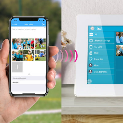 aluratek 8-inch ips touchscreen wifi digital photo frame 16gb transfer
