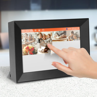 aluratek 8-inch touchscreen wifi digital photo frame auto-rotation 16gb touchscreen