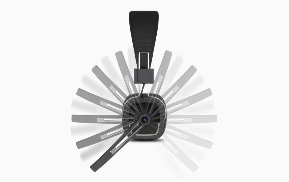 aluratek Headphone bluetooth wireless stereo microphone Designed For Comfort black