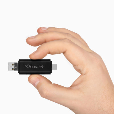 aluratek SD MicroSD Card Reader scale