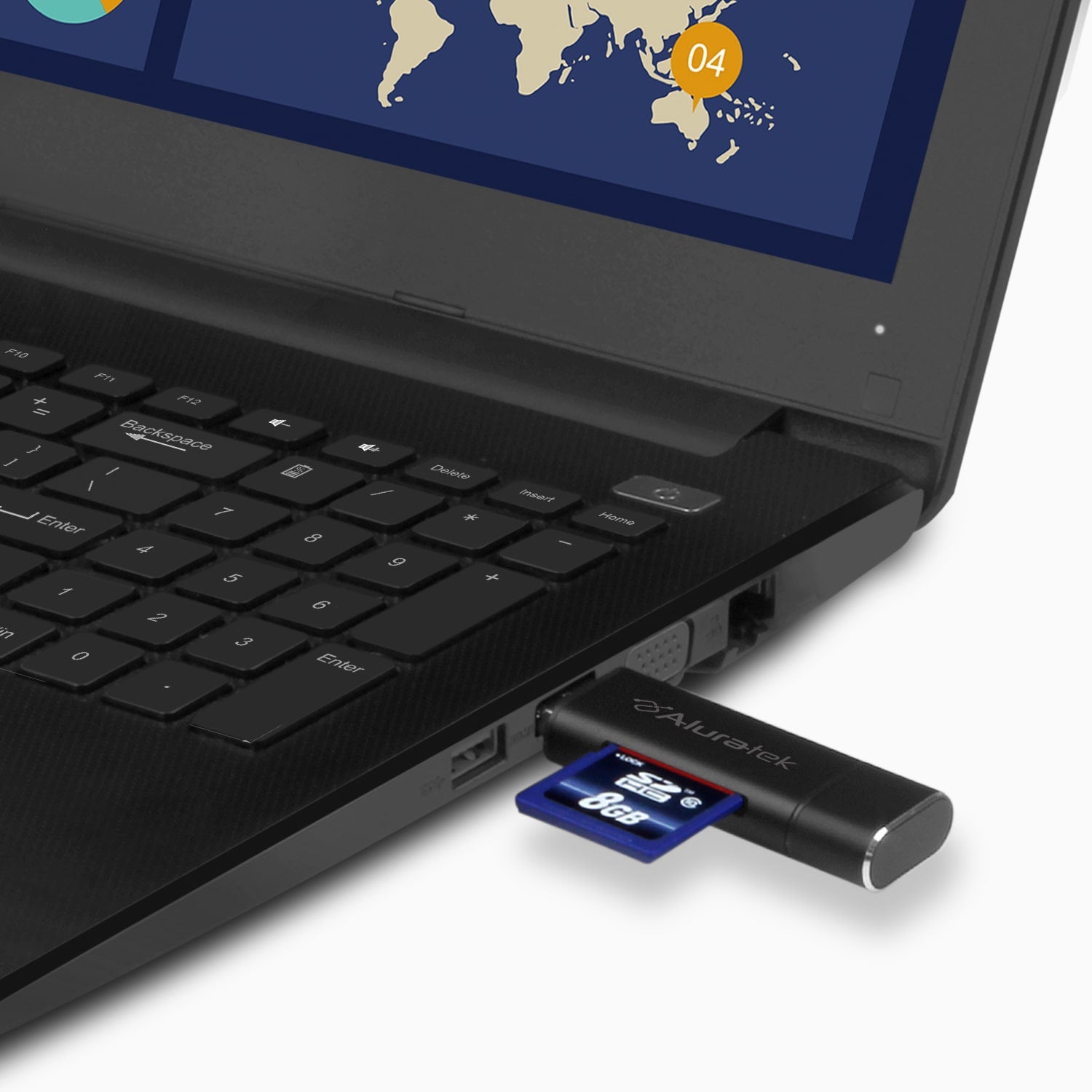 Aluratek SD MicroSD CardReader viewer Laptop PC