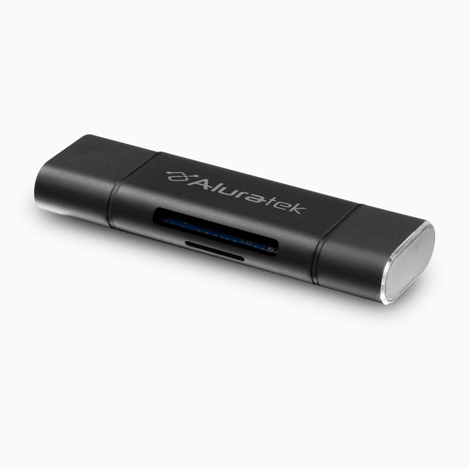 Aluratek SD MicroSD Card Reader viewer front angle