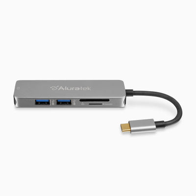 Aluratek USB type-C hub card reader front
