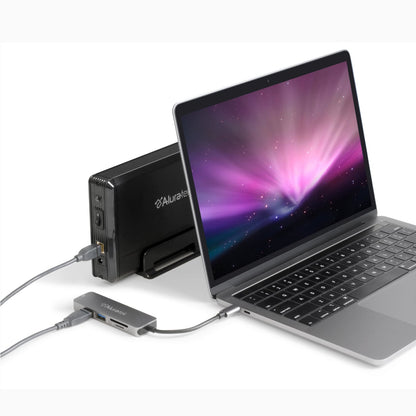 Aluratek USB type-C hub card reader laptop harddriven
