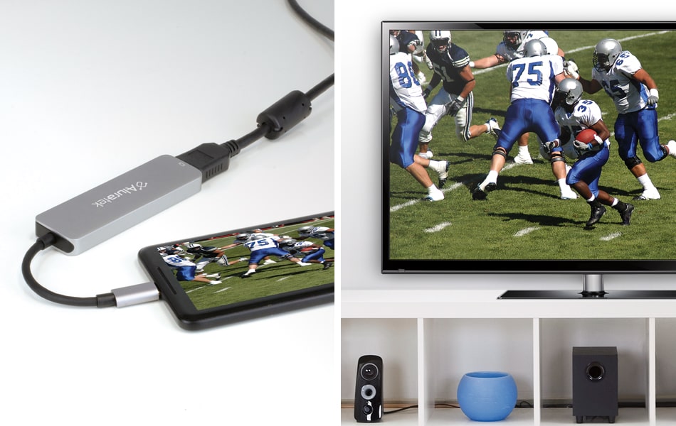 Aluratek USB type-C hub card reader mirror your smartphone