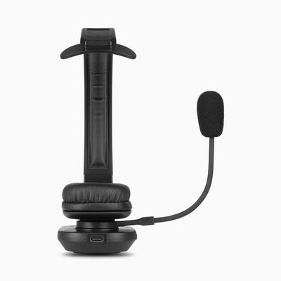 aluratek Bluetooth wireless headset noise-cancellation boom mic bottom