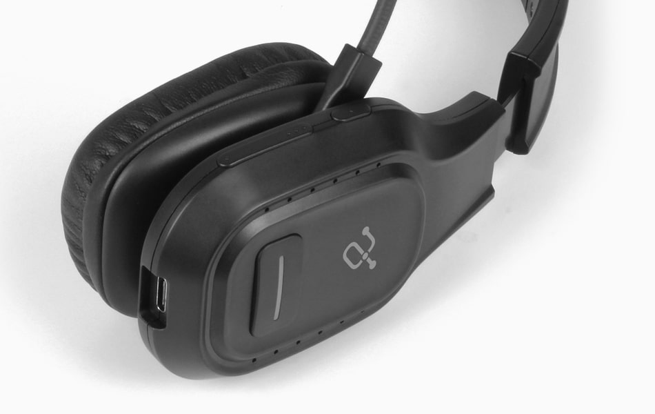 aluratek bluetooth wireless headset noise-cancellation boom mic controls