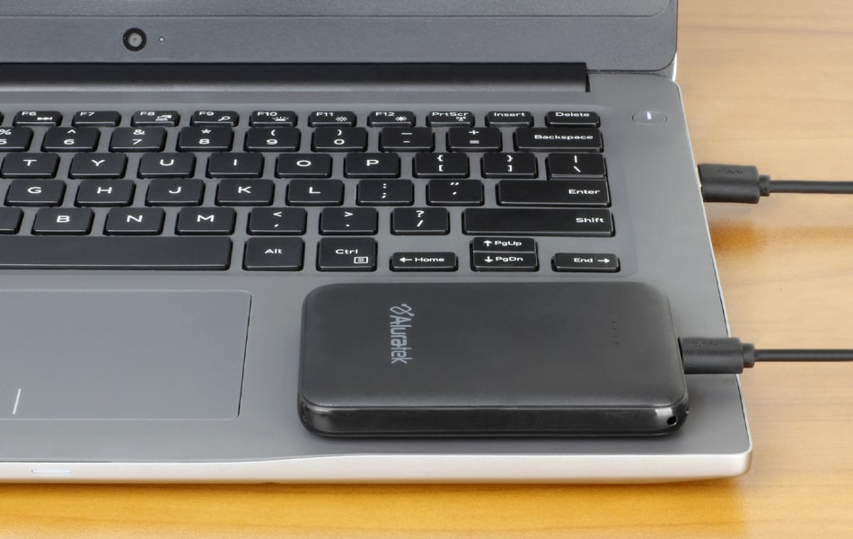 Aluratek portable 5k power bank viewer recharge and go