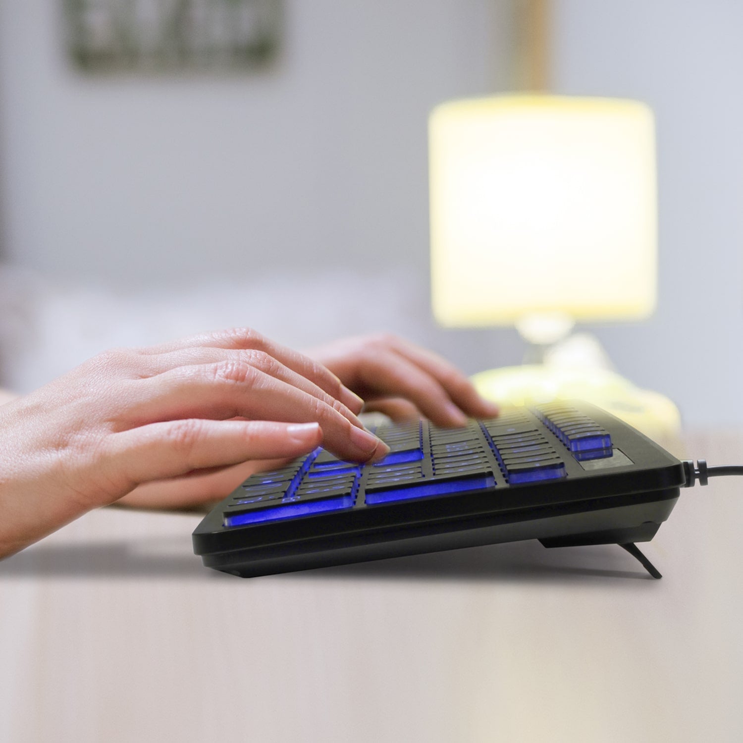 Large Print Tri-color LED Backlight Illuminated Keyboard
