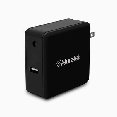 aluratek universal 65W power adapter front angle