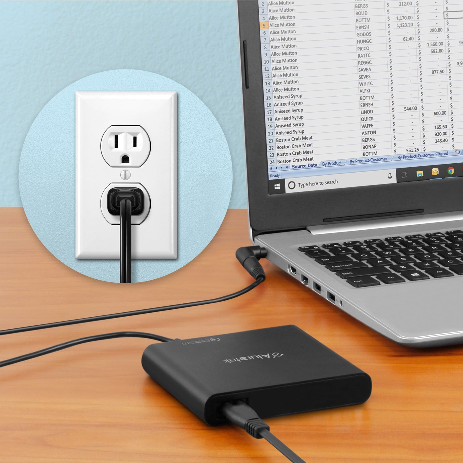 Universal 87W AC Adapter with Type-C and 3 Quick Charge 3.0 USB Ports
