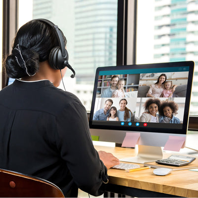 Aluratek Wired Headset Noise Reducing Mic Lifestyle Video Conference