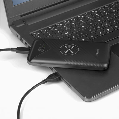 aluratek wireless charging 10k power bank charging laptop