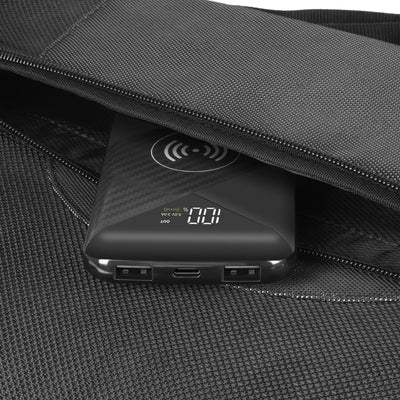 aluratek wireless charging 10k power bank portable bag