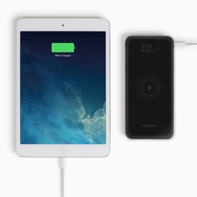 aluratek wireless charging 10k power bank type-C viewer USB PD charging