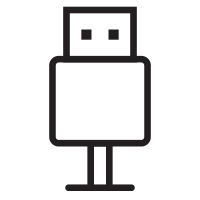 usb cable white icon