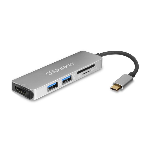 Multimedia Hub USB Type-C Multimedia Hub and Card Reader with HDMI | Aluratek