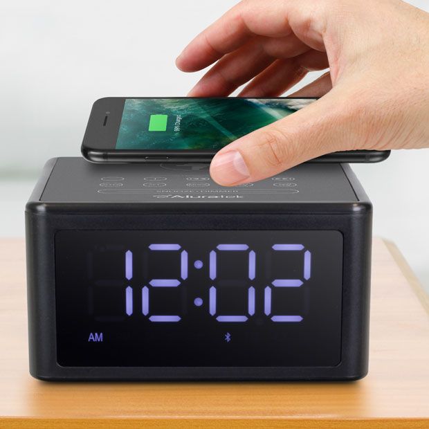 Wireless Charging FM Clock Radio with Bluetooth Streaming