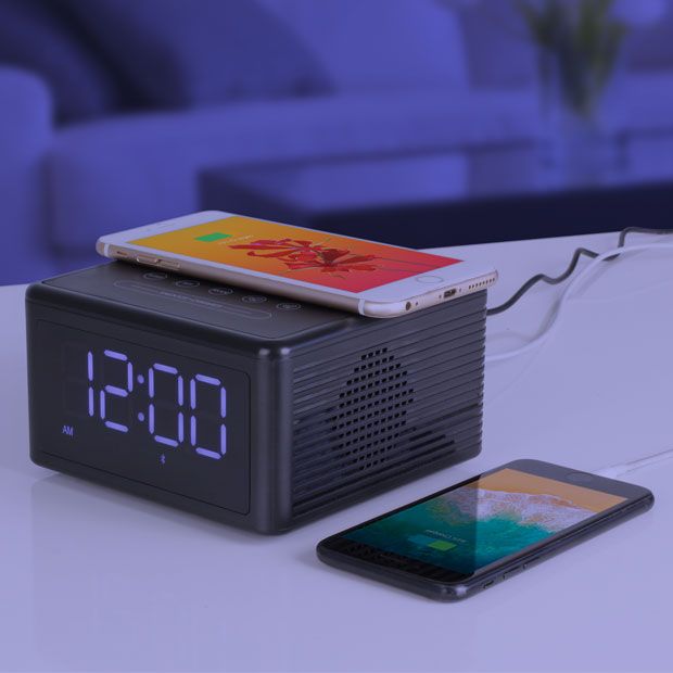 Luminária Led Rgb Rádio Relógio Smart App Bluetooth Usb Fm - Ravan